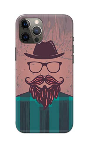Image of PRINTFIDAA Man Icon with Beard Shirt Hipster Printed Designer Hard Case for Apple iPhone 13 Pro, A2638, A2483, A2636, A2640 Back Cover -(e) RPM1001