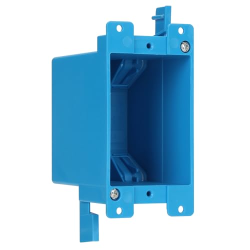 Image of XIUTE 1-Gang High Grade of PVC Old Work Standard Switch /Outlet Wall Electrical Box,Blue，14 Cubic Inch Junction Box,Adjustable Mounting Tabs，ETL