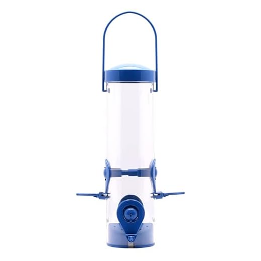 Perky-Pet Navy 2-in-1 Tube Bird Feeder for Outdoors, 4 Port Tube Bird Feeder