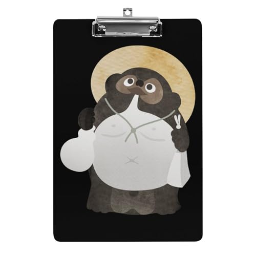 クリップボード A4 縦型 信楽焼の狸の置物 狸 ファイルボード 壁掛け 画板 書きやすい お会計ボード て持ち運びやす 文書整理 文房具 会議パッド 事務用品 メモ 学校 家庭用バインダー