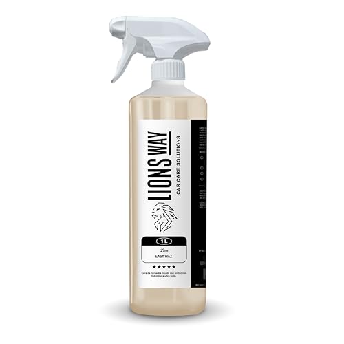 LionsWay: Cera de Carnauba para Coche 100% Pura. Tratamiento Cerámico e Hidrofóbico (Coche y Moto). Sin Silicona. Cera Líquida Alto Brillo. Sellador de Pintura Exterior Máx. Duración. (1000ml)