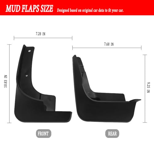 Image of Mud Flaps Mud Guards Fit for Toyota WIGO 2018-2021, Front & Rear Mud Splash Guards Accessories - 4 Pc, Black, LAN-WIGO 18-21