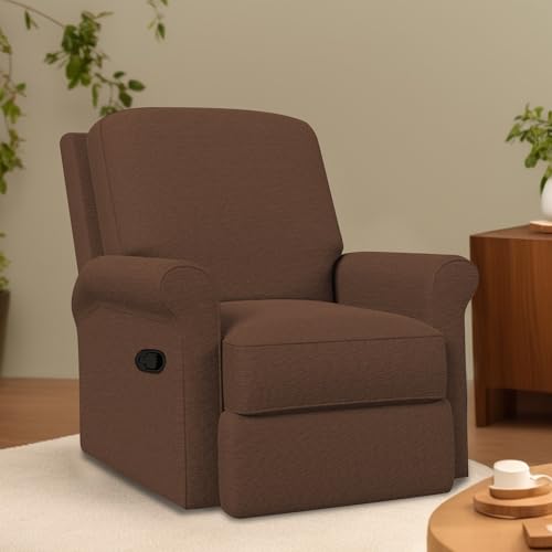 Image of Casaliving Mersin Comfy Fabric Single Seater Recliner Chair, Recliner Sofa for Relaxing, Recliner Chair for Home Relax (Brown) | Premium Fabric Sofa
