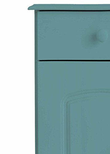 Image of APRODZ Solid Wood Sideboard Cabinet for Living Room | Wooden Storage Cabinet with 3 Drawers & 3 Doors | Kitchen Crockery Cabinet | Drawer Cabinet for Dining Room Bedroom Home | 161x35x79 cm,Scuba Blue