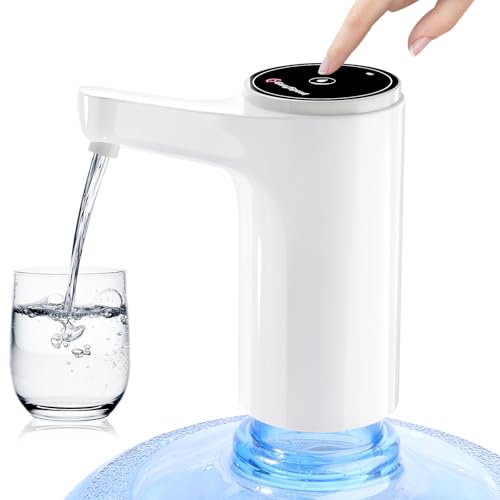 EASYSPEED, DISPENSADOR DE Agua, ELECTRICO Y PORTATIL para BOTELLONES DE 5,8,10,12,13 Y 20 litros (Nuevo Blanco)