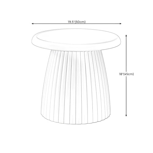 Table basse ronde moderne blanche 45 cm et petite table d'appoint de style champignon - 4