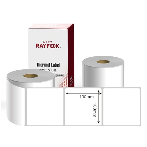Amazon.co.jp: RAYFOOK 感熱ラベルシール 100×100mm 1000枚【500枚×2巻