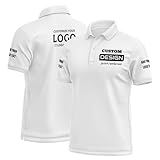Custom Shirts, Custom Polo, Custom Polo Shirts for Men Personalized Golf Shirts Design Your Own Polos White