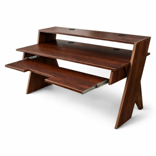 Image of Timber Acoustics StudioPad Mini Music Production Desk for Studio | Professional Music Producer Table for PC, MIDI Keyboard & Audio Setup (3.5' x 2.5') (Mahogany)