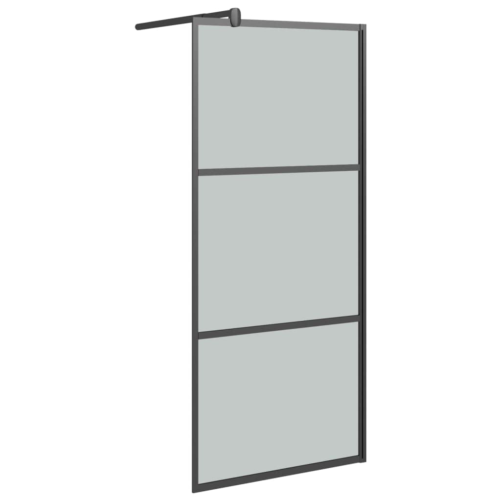 Mampara Ducha con Estante Vidrio ESG y Aluminio Negro 80x195 cm, Mampara Bañera, Mampara Baño Ducha, Cabina De Ducha, Mampara Baño - 3185454