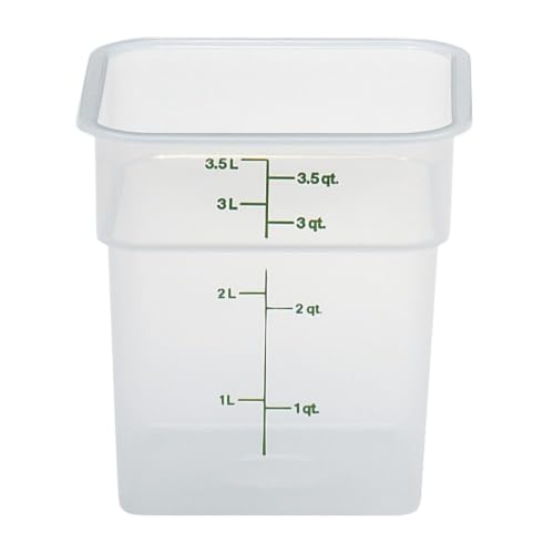 Image of Cambro Food Storage Container (6 Pack) - Classic Series Square - 4 QT (Quart) - Commercial Grade for Food Prep (Translucent)
