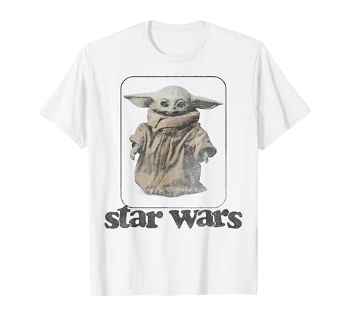 T-shirt Star Wars The Mandalorian motif rétro The Child en coton doux pour fan de série TV