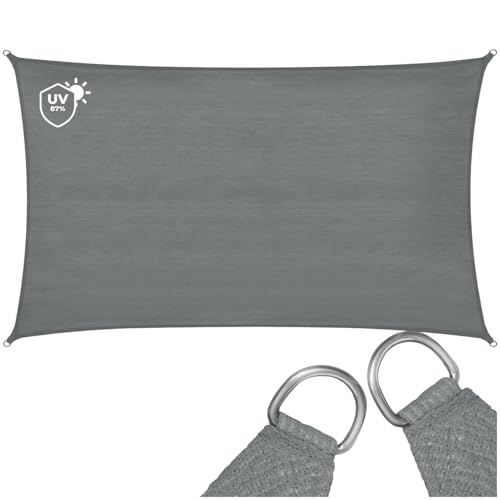 tectake® Voile d'ombrage 4x6m Résistante & Respirante Protection UV 87% Bache Anti UV Toile...