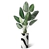 Artificial tree in contemporary block pattern planter fake bird of paradise silk trees for indoor and outdoor home decoration 67 overall tall plant pot plus tree  urban country home decor