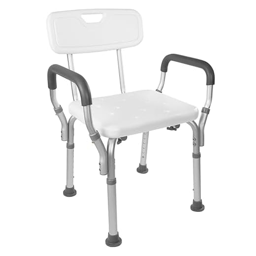 Vaunn Medical Tool-Free Assembly Spa Bathtub Shower Lift Chair, Portable Bath Seat, Adjustable Shower Bench, White Bathtub Lift Chair with Arms