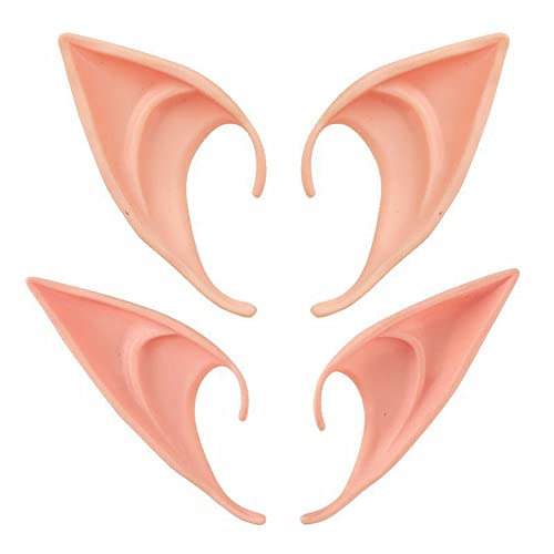 Flycppo Elf Ears,2 Paires Latex Fée Oreilles D'elfes,Oreille Elf Pointues,pour Cosplay Halloween Partie Carnaval Mascarade