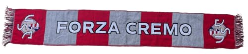 Scritta/Stemmi stampati CALCIOGADGETS Sciarpa Cremonese Ufficiale Modello Jacquard Forza Cremo in Acrilico Grigiorossa per Tifoso Calcio SCJCRFORZ