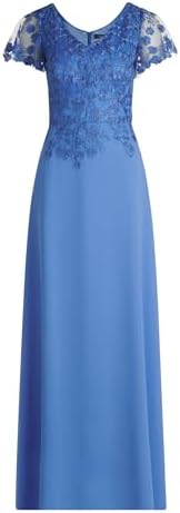 Vera Mont Damen Abendkleid mit Stickerei 40, Paris Blue