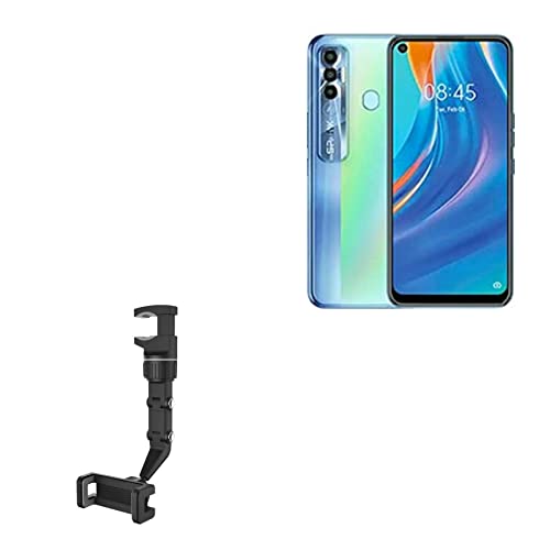 Car Mount for Tecno Spark 7 Pro (Car Mount by BoxWave) - Rearview Mirror Car Mount, Rear View Mirror Adjustable GPS Car Mount for Tecno Spark 7 Pro - Jet Black