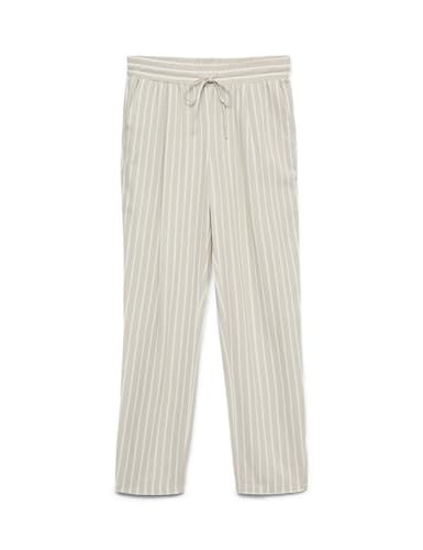 VMJESMILO WVN GA Noos Pantalon de Cheville, Doublure argenté/Rayures : Blanc Neige Olga, M