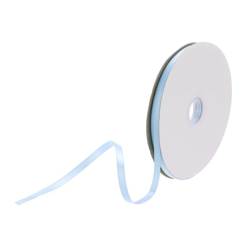 DMiotech 1/4 inch 100 Yards Satin Ribbon Thin Double Face Fabric Light Blue