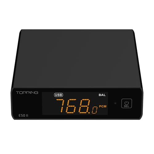 TOPPING E50II コンパクトデスクトップDAC USB DAC AK4497S搭載 PCM768kHz / DSD512 XMOS XU316 Bluetooth LDAC RCA/TRSバランス出力 PEQ プリアンプ機能 【国内正規品】 (ブラック)