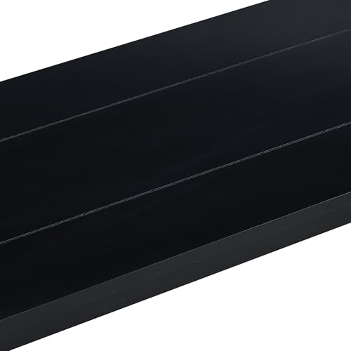 GDFStudio 59.8\" Modern Console Table with Open Bottom Shelf, Solid Wood Narrow Entryway Table with Four Legs, Minimalist Sofa Table Behind Couch for Hallway Living Room Foyer Entrance, Black