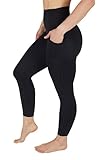 Yogalicious Womens High Waisted Yoga Legging Elastic Free Squat Proof Workout Pant - Black - Medium