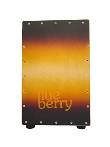 Blueberry C-12 Cajon Box Drum, Wooden Percussion Box with Internal Metal Strings for Adjustable Snare Effect, Birch wood Handcrafted,Tapping Birch wood, Full Size (Sunburst)