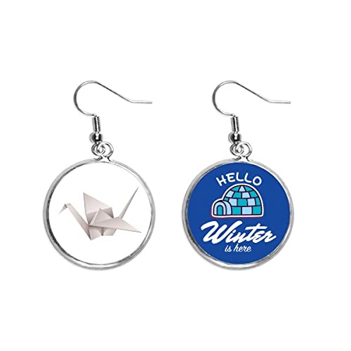 Pendientes de grulla de origami geométrico y abstracto estilo carámbano de invierno