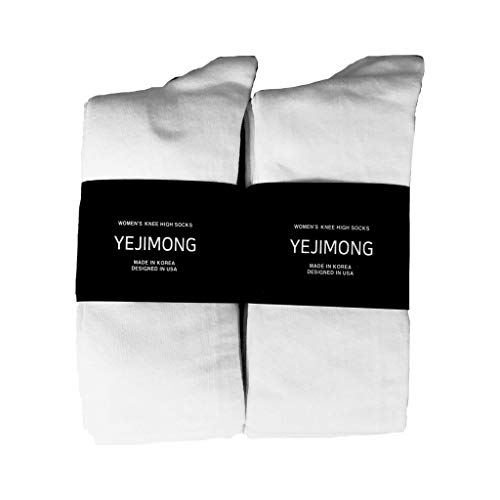 YEJIMONG Women's Cotton Knee High Socks, School Uniform Team Sports Tube Socks, 6 Pairs Size 5-93