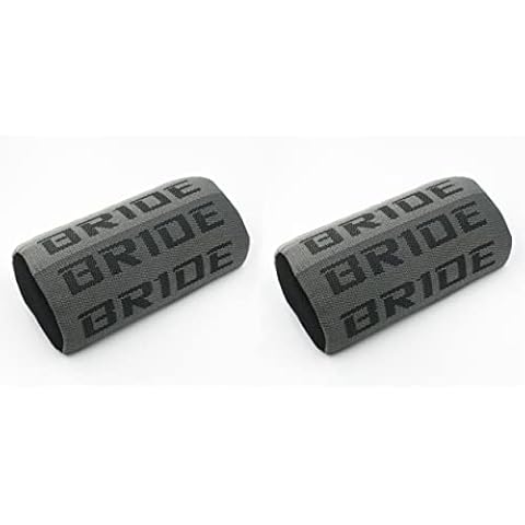 Kei Project JDM Bride Racing Gradation Neck Headrest Pillow Fabric Bucket Seat Material 2 pack (Gray/Bride) Cover