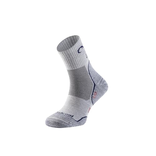Lurbel Camino Four, calzini senza cuciture, calzini da passeggio, calzini da trekking, traspiranti e calzini Unisex., Grigio chiaro/marino, 3XS Lurbel Camino Four, calzini senza cuciture, calzini da passeggio, calzini da trekking, traspiranti e calzini Unisex., Grigio chiaro/marino, 3XS