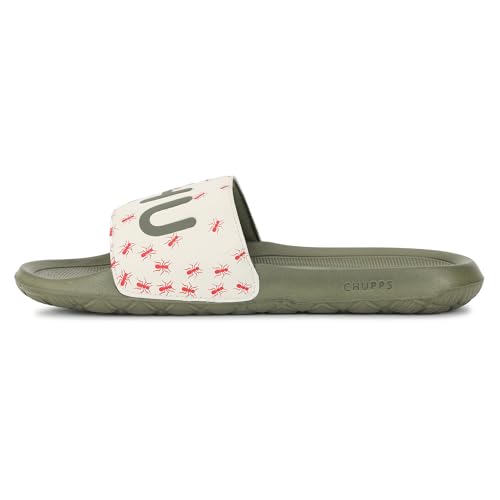 Image of CHUPPS ANTS Men Premium Comfort Sliders Everyday Casual Daily Wear Lightweight Cushioned EVA Footbed Anti Slip Sole Design Graphic Print Footwear