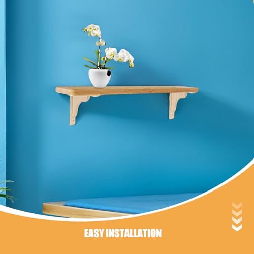 Fixation facile pour étagère murale flottante avec ce support triangulaire en bois - 4