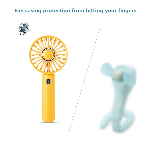 Civpower Mini Handheld Fan, Portable Usb Rechargeable Fan, Battery Operated Small Pocket Fan, 3 Speeds Adjustable, For Home Office Indoor Outdoor Travelling, Yellow #TOP5