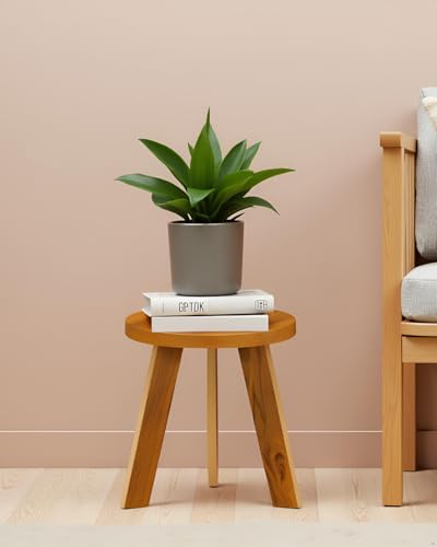 Image of SBF Furniture Mini Round Side Table, 30 cm, Matte Finish, Modern Minimalist Design, 3 Angled Legs (Round Yellow)
