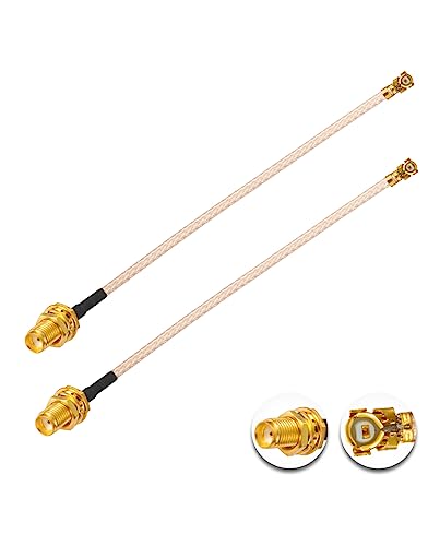 Vecys 2 Pièces U.F.L1 vers SMA Femelle Câble Coaxial Faible Perte 4