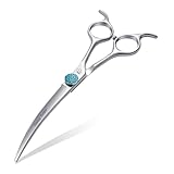Fenice Professional Grooming Curved Shear: 45 Degree Super Curves Scissors for Dogs 6.5' Big Arc Curved Shears Made Of Japanese 440C Stainless Steel
