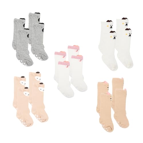 Beaupretty 10 Calcetines Niña Antideslizantes Algodón Suave Invierno Calcetines Gruesos Alta para Recién Nacidos