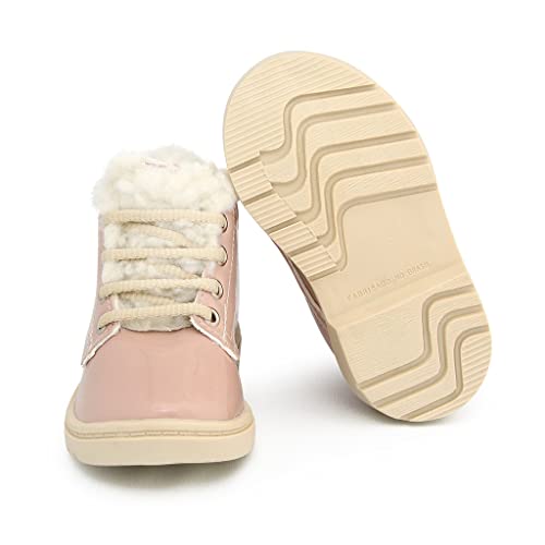 Bota Infantil Feminina Coturno - 2001A - Sapato Bebe, baby, criança - Botinha Cano Alto Cor:Bege;Tam