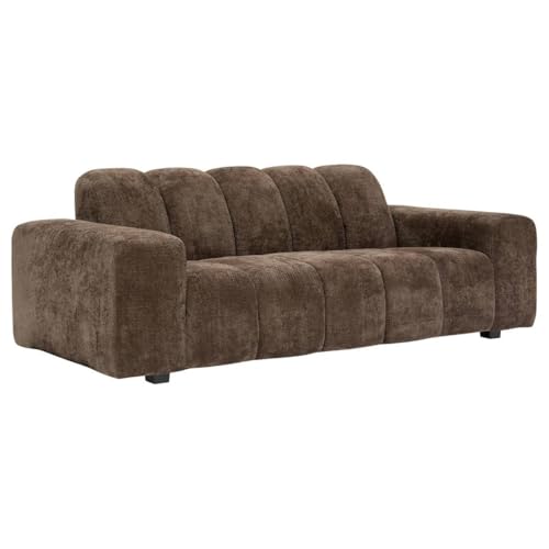 Atmosphera - Canapé Fixe Palma Marron – 3 Places Confort Moelleux et Dossier Ferme – Design...