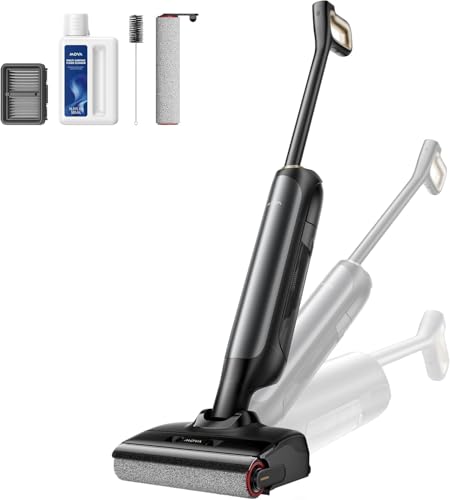 MOVA M10 Wet and Dry Vacuum, Upright Vacuum, 180° Lie-Flat, 90° Swivel Flexibility, 0.9kg Handled Weight, 75°C Brush Wash, 5min Hot Air Drying, Tangle Free, Dual Rotating Brush, 18kPa Suction