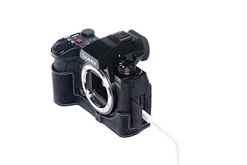 Demi-étui cuir véritable Panasonic S5 Mark II évite rayures noir - 6