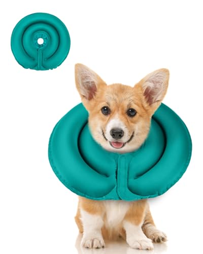 Image of MIDOG Patented Inflatable Dog Cone, Soft Recovery Collar, Blue, S