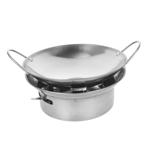 TOGEVAL Cacerola de Acero Inoxidable con Doble Asa Olla Pequeña Versátil para Cocina y Bar para Inducción y Fácil de Limpiar para Guisos y Salteados Casa y Exteriores