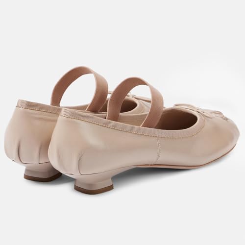 Caradise Women's Mary Jane Ballet Flat Shoes Round Toe Ballet Kitten Heel Pumps Comfort Low Heel Work Office Shoes4