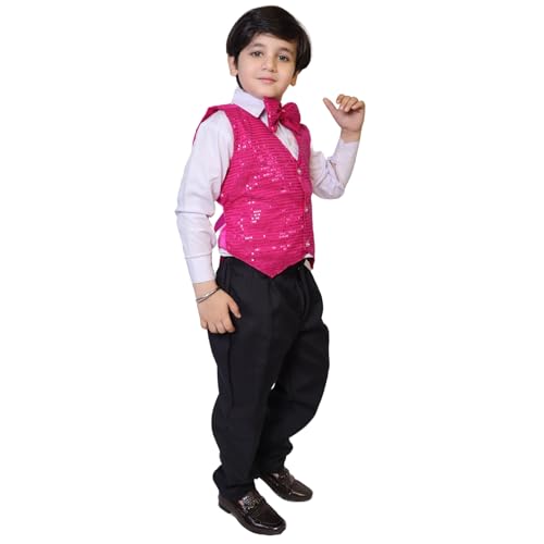 Image of Kaku Fancy Dresses Plain Waistcoat for Kids /Plain Jacket for Kids | Sequin Work Shinning Waist Coat For Annual Day Dance Competition (Only Jacket /Waistcoat - Shirt & Pant Not Included)