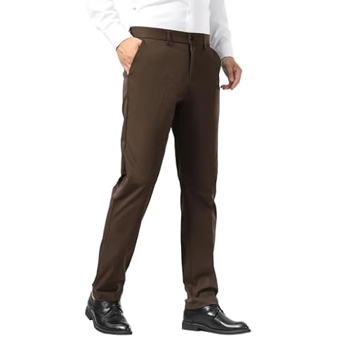 Plaid&Plain Men's Slim Fit Khaki Pants Cover