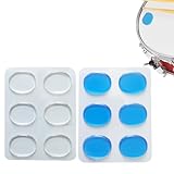 DOKRIN Sound Shields, 12 Stück Akustik-Drum-Dämpfer, Aufkleber zur Reduzierung von Trommelgeräuschen, Gel-Drum-Pads für Drum-Dämpfer (blau, transparent)